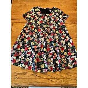 Mimi Maternity Women's Multicolor Floral Fit & Flare Zip Dress S Short Sleeve